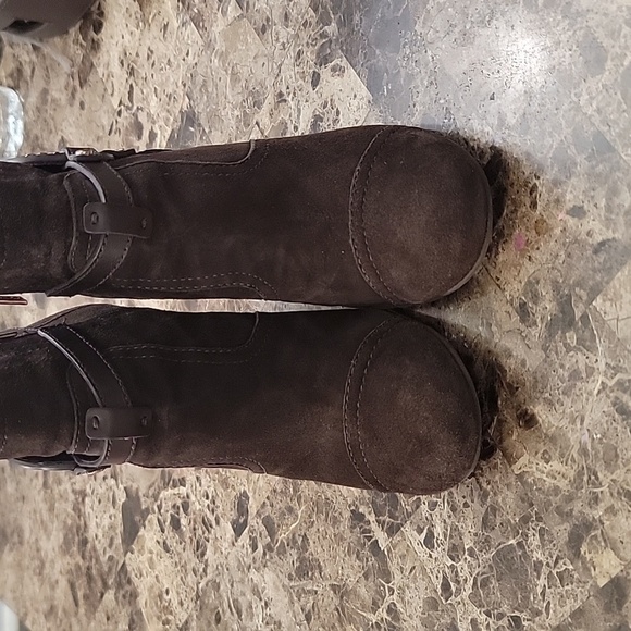 Tory Burch Women's Aaden Brown Suede Wedge Ankle Booties Size 7 M - Picture 10 of 11